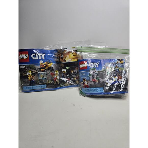 60184 LEGO City Mining Team 60136 Police - Incomplete Set w/ Instructions - Picture 1 of 2
